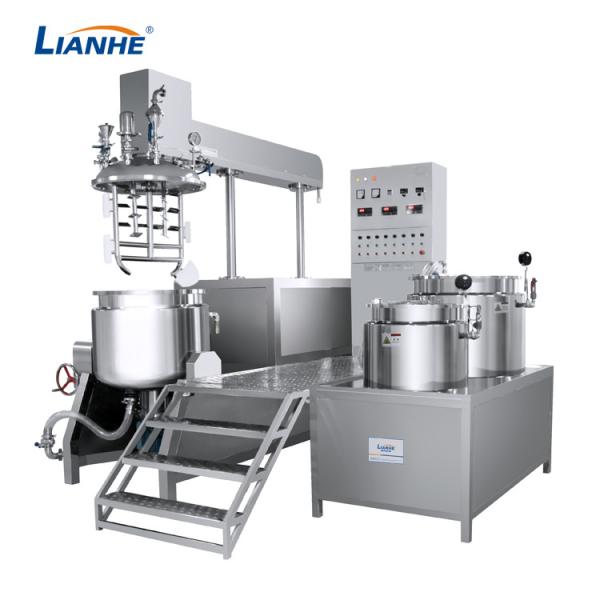Quality Double Shear Cream Vacuum Emulsifier Mixer Machine 120 Degree PLC Control for sale
