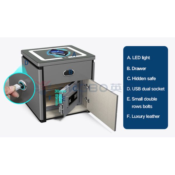 Wireless Charging Night Table Smart Safe Box For Home Security