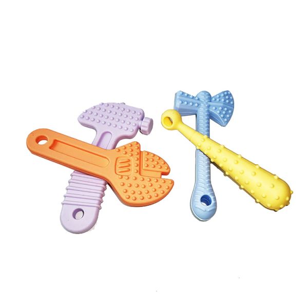 Wrench Hammer Silicone Chew Toy Engineering Tool Shape Food Grade Baby Teether