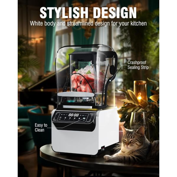 Coffee Shop Professional Equipment Powerful Smoothie Blender With Soundproof Cover