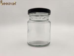 Wholesale 50ml 75ml Bird Nest Bottle Round Glass Honey Pot Glass Container Bottles With Black Lid from china suppliers