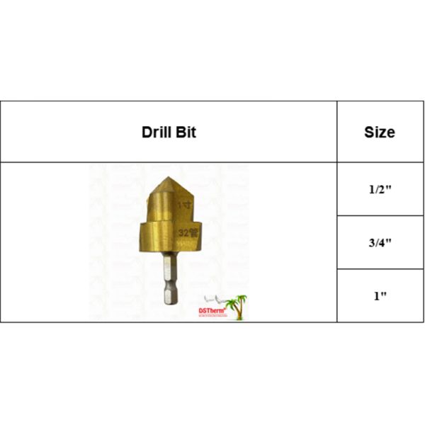 Drill Bit for Pipes, Tile & Concrete 1/2" 3/4" 1"