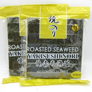 China 21cm Length Sushi Nori Roasted Dried Seaweed 100 Sheets Pack on sale