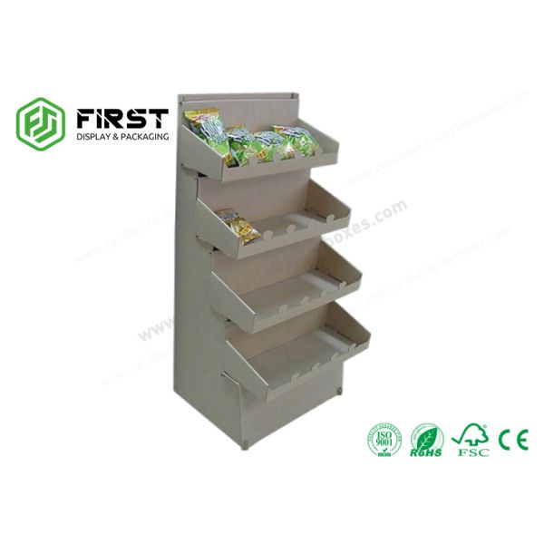 Corrugated Paper Cardboard Floor Displays CMYK Printing Customized Size