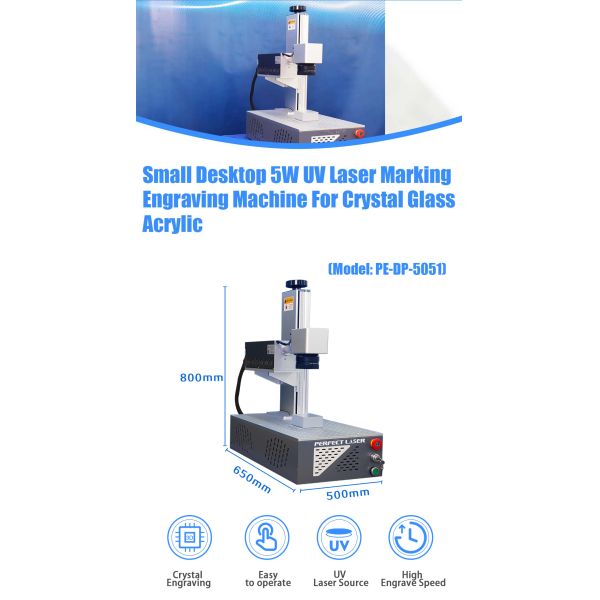 5W Portable Desktop 2D 3D Crystal UV Laser Subsurface Engraving Machine