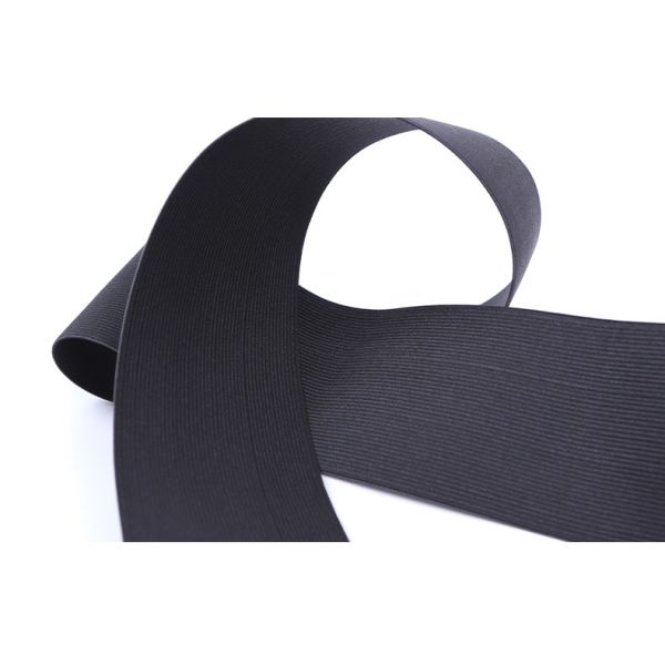 Large Stock Cheap 2 Inch Black Polyester Knitted Elastic For Garment