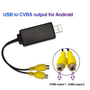 USB to CVBS Video output Adapter to RCA interface Cable usb input 2 ports video output to Car Radio