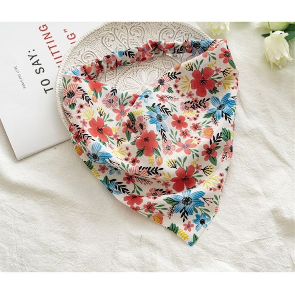Floral garden triangle scarf cross-border women's elastic ladies hair bands headscarf hair accessories wholesal