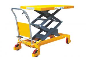 Wholesale Hand Operated Movable Lift Table Double Scissor Heavy Duty Steel Construction from china suppliers