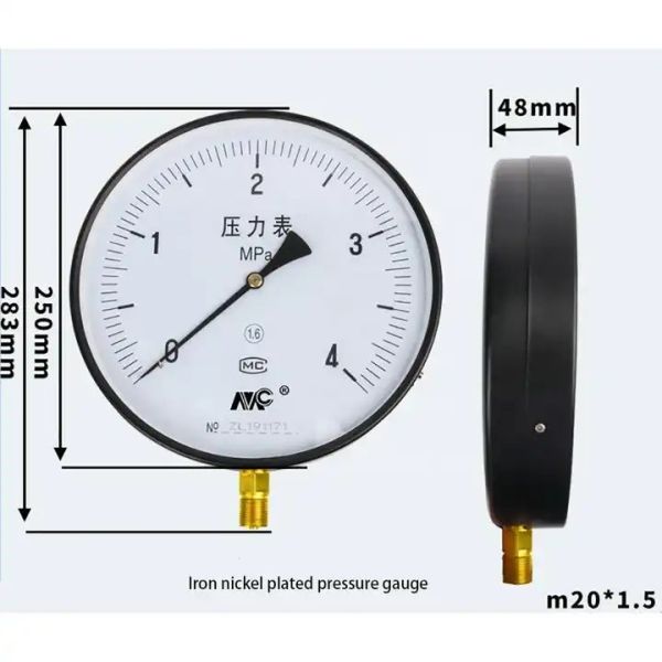 Radial Differential Pressure Gauge Stainless Pressure Gauge 0-1.6 MPa