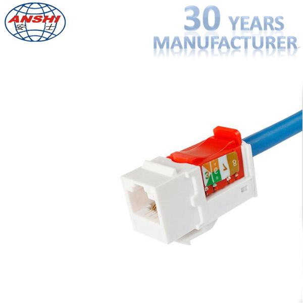Quality Network RJ45 Keystone Jack , 90 Degree Cat6 Toolless Keystone Jack Customized Color for sale