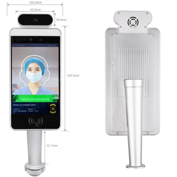 8 Inch Facial Recognition Temperature Kiosk Access Control With Camera