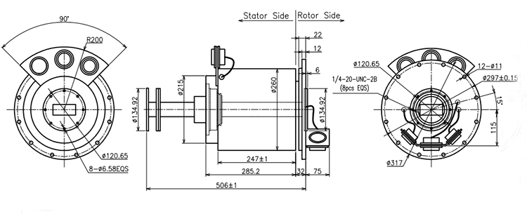 2.9 GHz Wave Guide Rf Coaxial Rotary Joint High Frequency Signal / Power 1.0MW