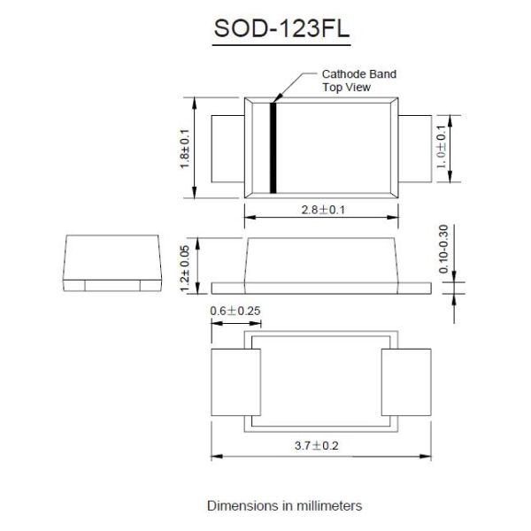 1A 1600V Surface Mount General Purpose Rectifier Diode DS1T With SOD123FL