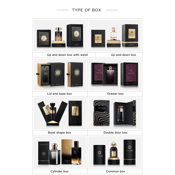 Customize Perfume Box Design Logo Perfume Box Packaging Glass Perfume Bottle