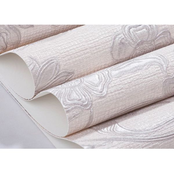 Removable PVC Country Bedroom Wallpaper / Household Pink Floral Wallpaper Affordable