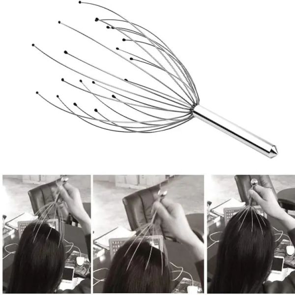 Metal Spider Head Scalp Massager Handheld Multiple Fingers Head Massager Tool