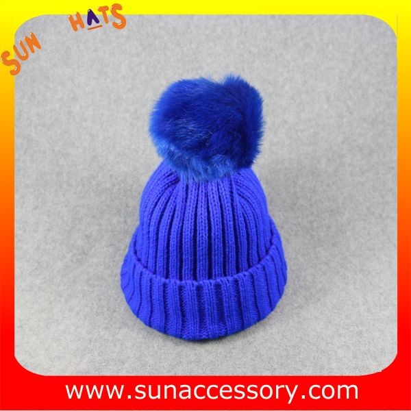 AK170191 Sun Accessory cheap knitted beanie hats with pom pom