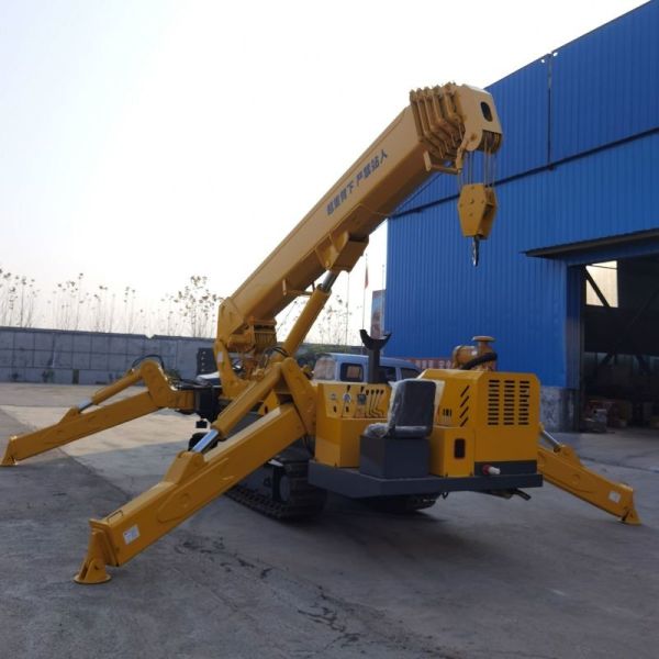 12 Ton Lifting Capacity Spider Crawler Crane with Telescopic Boom and 1 Year Warranty