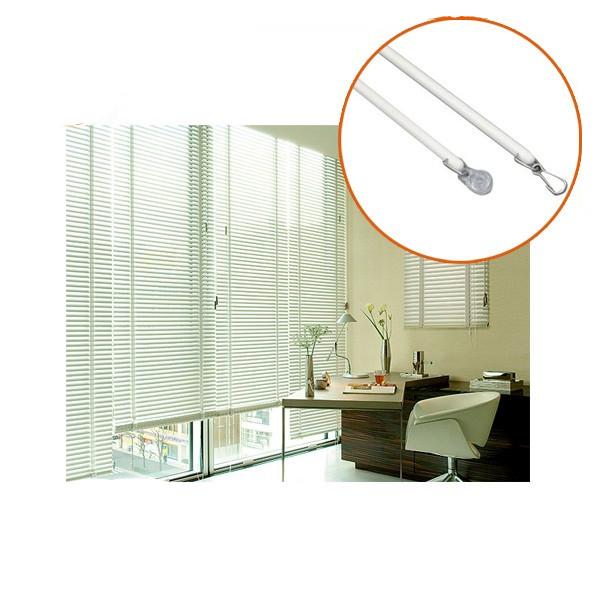 White 9.5mm 10mm Fiberglass Curtain Rod With Stainless Steel Snaps