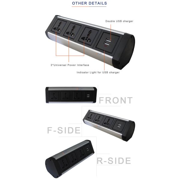 desktop clamp-on ac power outlet and 2.1a usb charging hub with tablet stand
