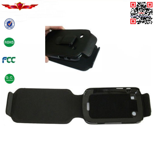 New Arrival Hot Selling Belt Clip Leather Cover Cases For Blackberry 9900 High Quality