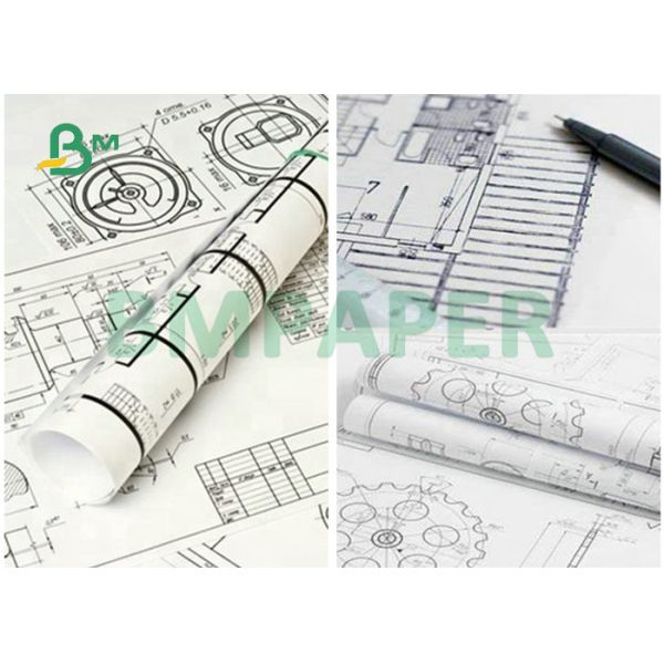 2 Inch Core 80GSM 90GSM CAD Engineering Paper For Wide Format Plotting 2 Inch Core 80GSM 90GSM CAD Engineering Paper For Wide Format Plotting