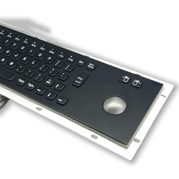 KIOSK IP65 / IK07 waterproof dustproof anti-vandalism Industrial Stainless Steel Keyboard SUS304 With 38mm Trackball Rear Panel Mounted -40℃