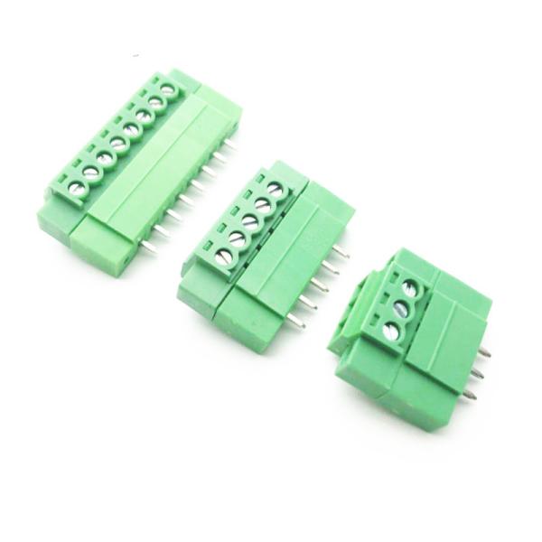 Quality 3.81mm Pitch PCB Screw Terminal Blocks Plug + Straight Angle Pin Header with Flange for sale
