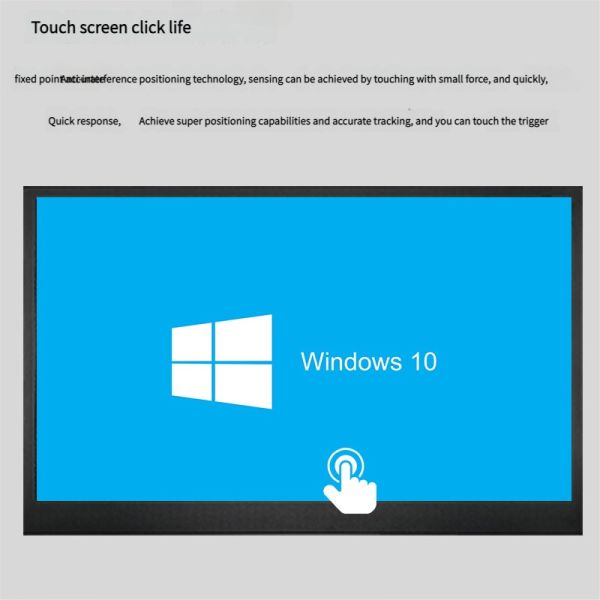 15.6-inch Metal Touchscreen Display - Full HD 1920×1080 IPS Panel, 10-Point Capacitive Touch, Industrial-Grade Durability