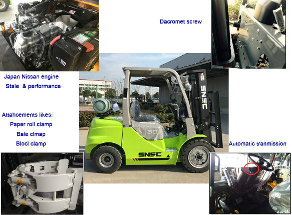 Japan Nissan Engine Snsc 3ton LPG Forklift