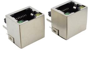 1x1 Magnetic RJ45 Ethernet Jack With Tab Down Latch