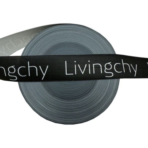 Printed Elastic Polyester Knitted Webbing With Custom Logo For Garment