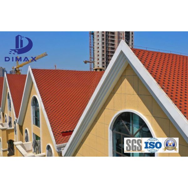Mosaic Construction Building Roofing Wall Materials Colored Stone Coated Fiberglass Asphalt Roof Tile
