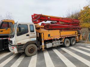 China 2008 Putzmeister Concrete Pump Truck 38 Meters Installed Isuzu Stock Chassis For Direct Sale on sale