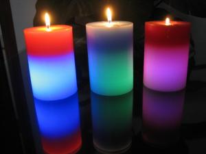 Wholesale Light Activated Pillar Flameless LED Candles Rainbow Color Changing Eco Friendly from china suppliers