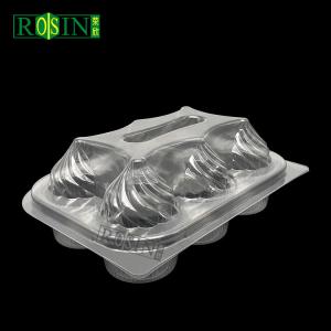 Wholesale 6 Count Disposable Clear Hinged Cupcake Containers High Transparency from china suppliers