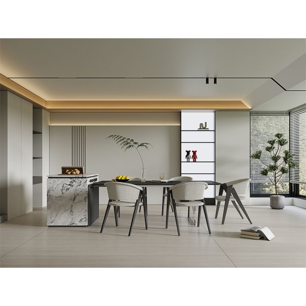 Light Yellow Sintered Stone Slab 1420x2700mm Matte Bathroom