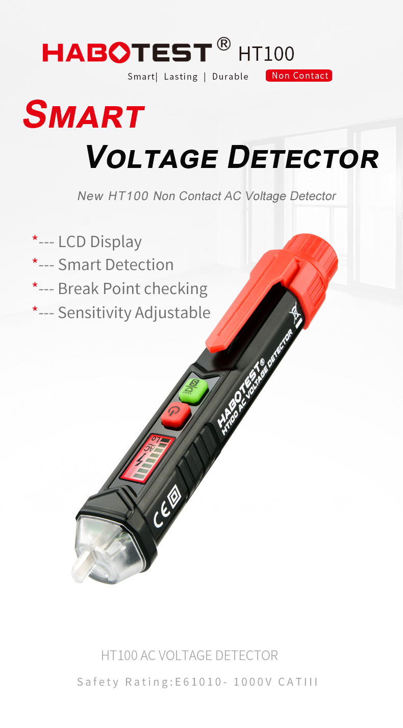 1000V Pen Type Voltage Tester , Adjustable Non Contact Voltage Tester
