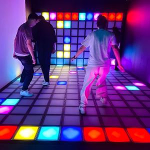 Wholesale RGB LED Dance Floor Tile Jumping Grid Game Super Grid For Amusement Park from china suppliers