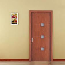 Wholesale PVC Membrane MDF Flush Interior Door With Glass Eco - Friendly Paint from china suppliers