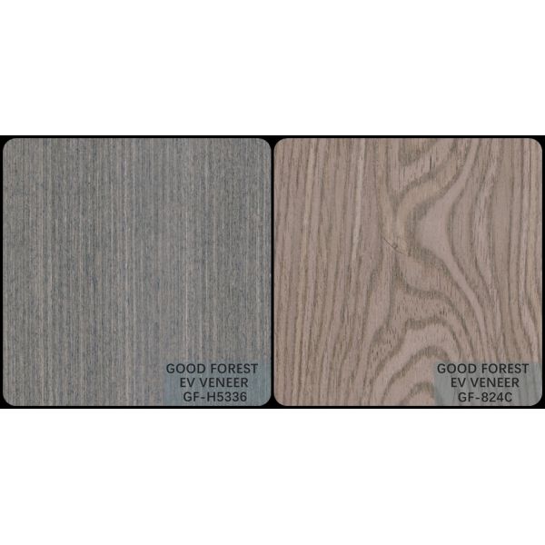 Hotel Decoration Engineered Oak Veneer Crown Cut Grain Grey Color