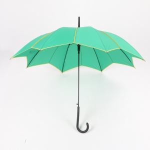 Green Lotus Womens Walking Umbrella , Fashional Designer Rain Umbrellas