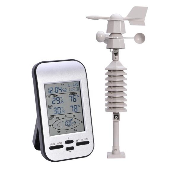 Quality ODM Supported Wireless Weather Station With Temperature Alarm And Wind Speed Sensor for sale