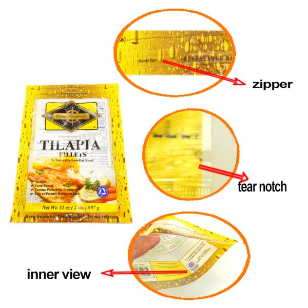 Waterproof Three Side Seal Pouch Custom Printed Anti Oxidation Solvent Free Lamination