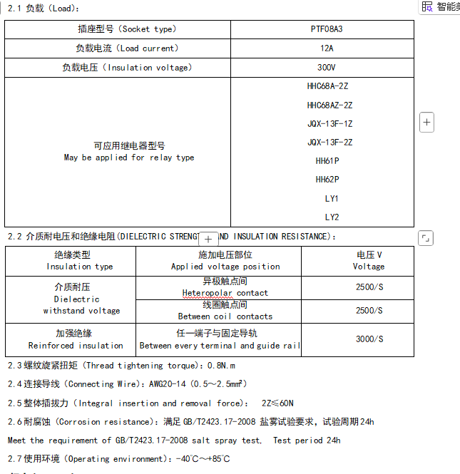 NNC Relay Socket PTF08A3 Series applied for HH61P/LY1 Relay