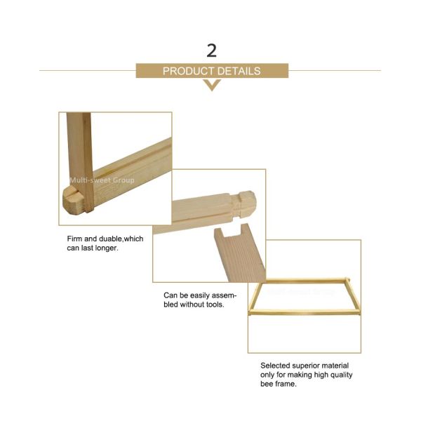 Beekeeping Foundationless 48.3*44.8*15.9cm Medium Hive Frames