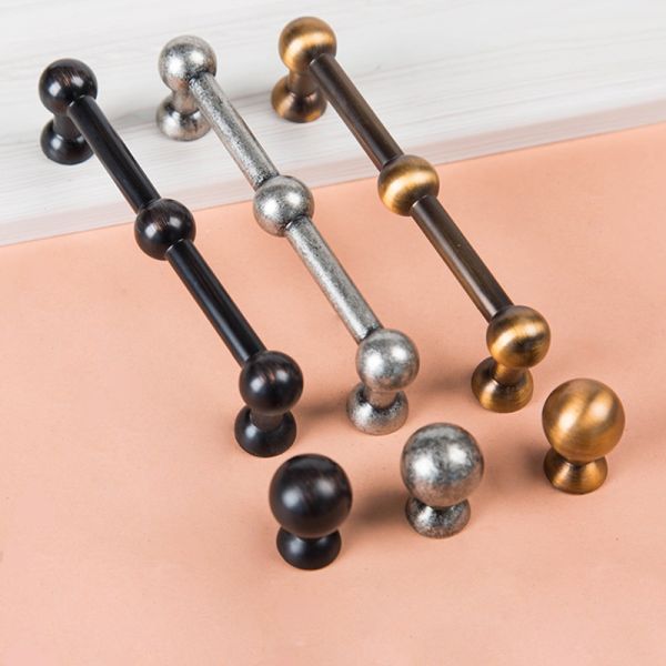 Sphere 96mm Gold Cupboard Door Handles Dark Coffee