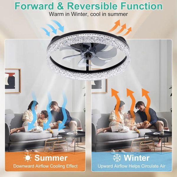 Factory Modern Home Black White Gold Lamp Certificate 48W Ceiling Fans Replacement 5CCT Adjustable with DIP Switch Ceiling Lights