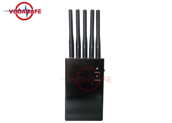 Quality Five Way Wifi Jamming Device , Car GPS Jammer Supports Use While Battery Charging for sale